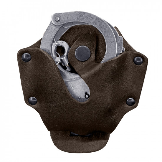 Чехол для наручников открытый кожаный цвет шоколад