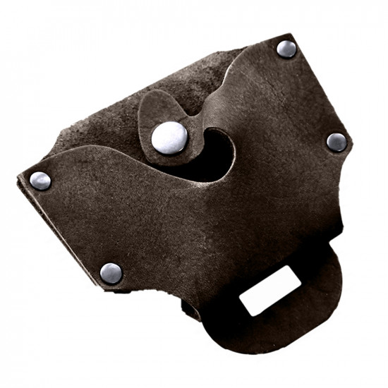 Чехол для наручников открытый кожаный цвет шоколад