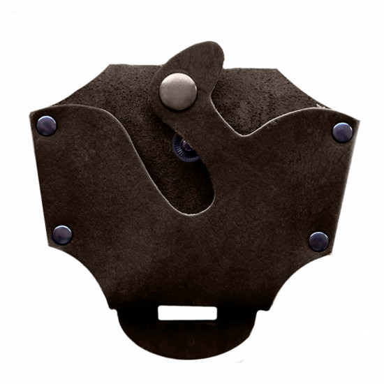 Чехол для наручников открытый кожаный цвет шоколад