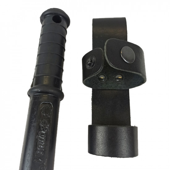 Подвес, держатель для резиновой дубинки на пояс кожаный черный