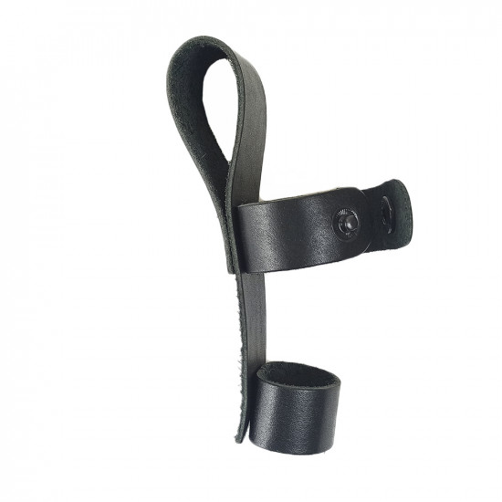 Подвес, держатель для резиновой дубинки на пояс кожаный черный