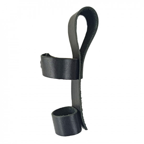 Подвес, держатель для резиновой дубинки на пояс кожаный черный