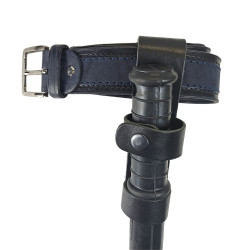 Подвес, держатель для резиновой дубинки на пояс кожаный черный
