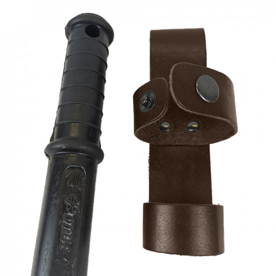 Подвес, держатель для резиновой дубинки на пояс кожаный цвет шоколад