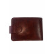 Кошелек кожаный миниатюрный вместительный цвет коньяк