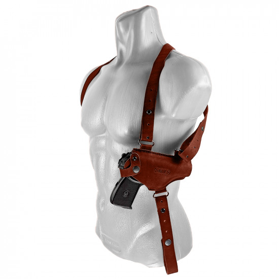 Кобура оперативная для ПМ пистолета Макарова кожа цвет коньяк