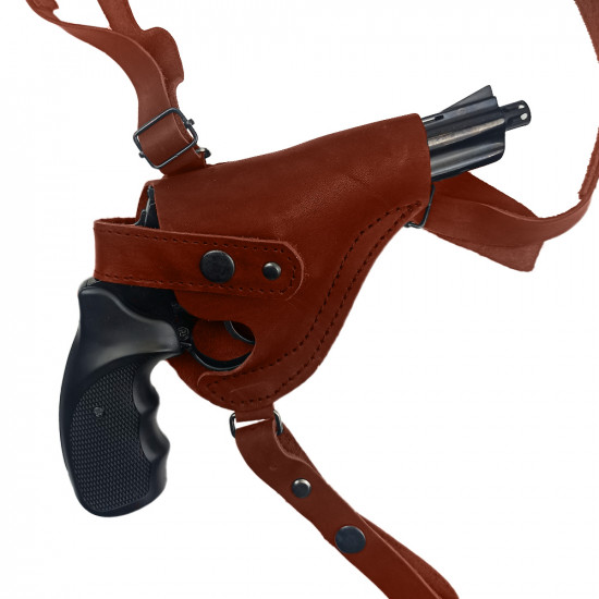 Кобура оперативная для револьвера кожа цвет коньяк