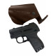 Кобура поясная со шлевкой для пистолета Пионер цвет шоколад под левую руку