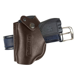 Кобура поясная со шлевкой для пистолета Пионер цвет шоколад под левую руку