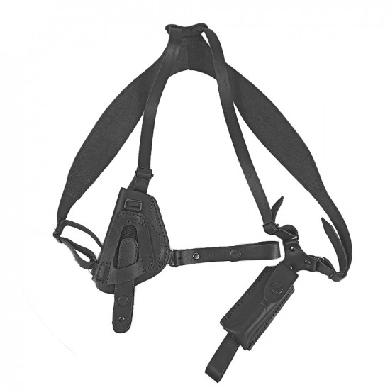 Кобура оперативная для ПМ пистолета Макарова с магазином кожа цвет черный