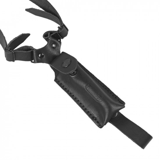 Кобура оперативная для ПМ пистолета Макарова с магазином кожа цвет черный