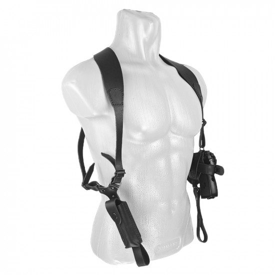 Кобура оперативная для ПМ пистолета Макарова с магазином кожа цвет черный