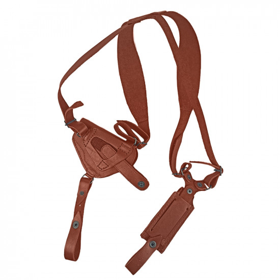 Кобура оперативная для ПМ пистолета Макарова с магазином кожа цвет коньяк