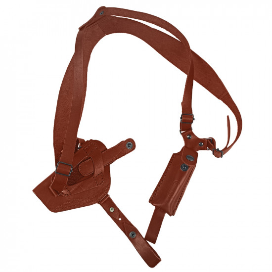Кобура оперативная для ПМ пистолета Макарова с магазином кожа цвет коньяк
