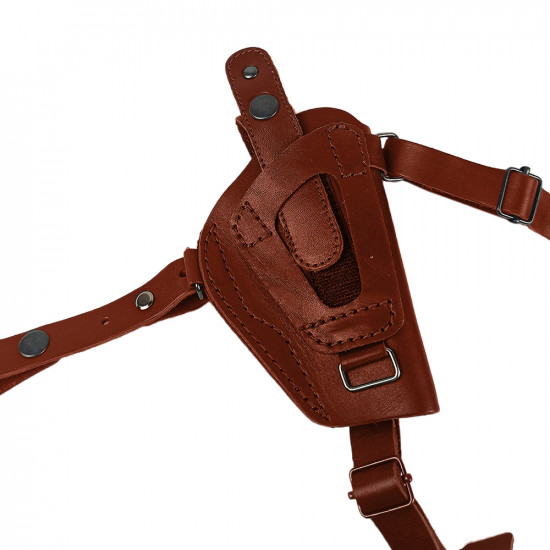 Кобура оперативная для ПМ пистолета Макарова с магазином кожа цвет коньяк
