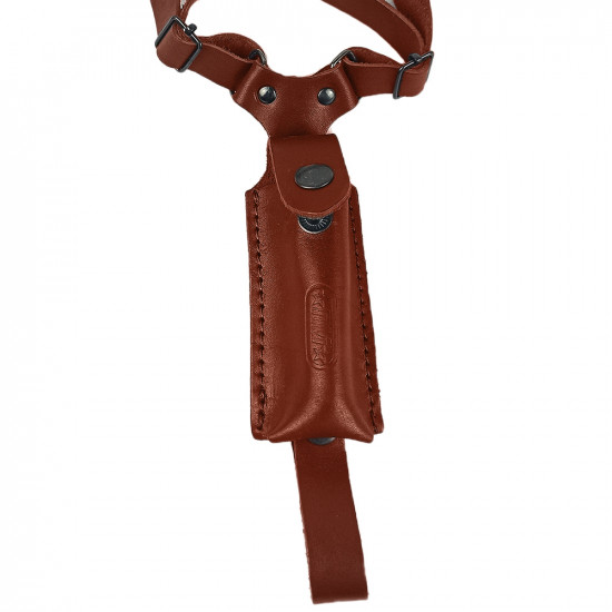 Кобура оперативная для ПМ пистолета Макарова с магазином кожа цвет коньяк