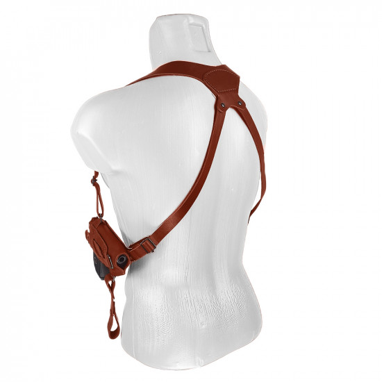 Кобура оперативная для ПМ пистолета Макарова с магазином кожа цвет коньяк