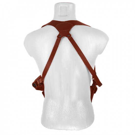 Кобура оперативная для ПМ пистолета Макарова с магазином кожа цвет коньяк