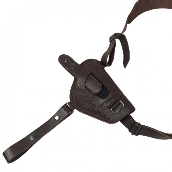 Кобура оперативная для ПМ пистолета Макарова с магазином кожа цвет шоколад