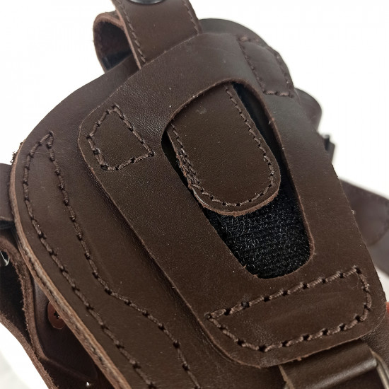 Кобура оперативная для ПМ пистолета Макарова с магазином кожа цвет шоколад