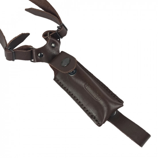 Кобура оперативная для ПМ пистолета Макарова с магазином кожа цвет шоколад