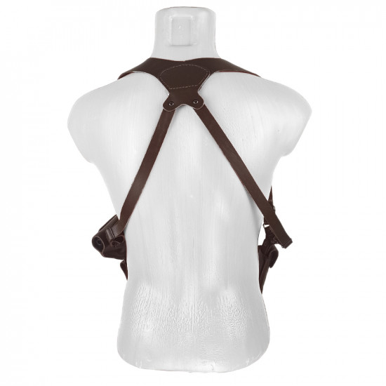 Кобура оперативная для ПМ пистолета Макарова с магазином кожа цвет шоколад