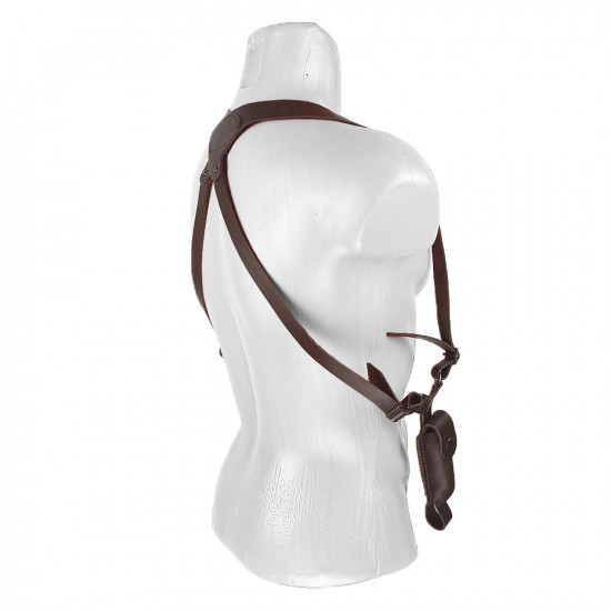 Кобура оперативная для ПМ пистолета Макарова с магазином кожа цвет шоколад