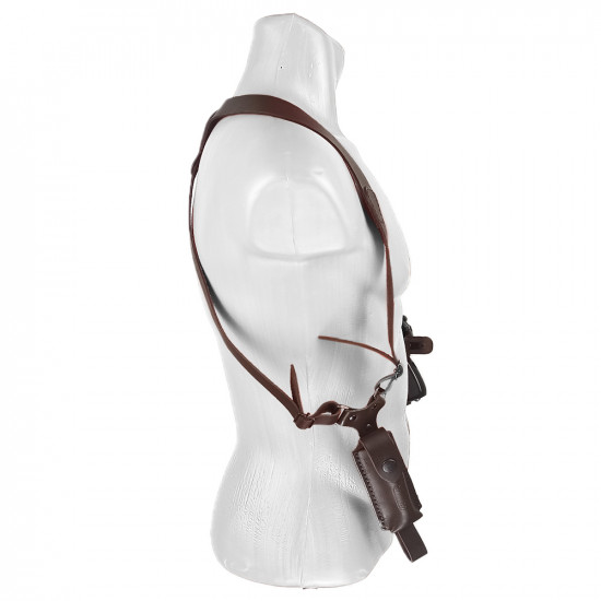 Кобура оперативная для ПМ пистолета Макарова с магазином кожа цвет шоколад