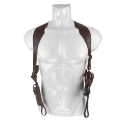 Кобура оперативная для ПМ пистолета Макарова с магазином кожа цвет шоколад