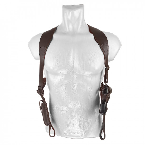 Кобура оперативная для ПМ пистолета Макарова с магазином кожа цвет шоколад