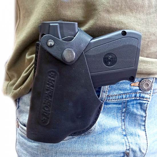 Кобура поясная со скобой для пистолета Добрыня, черная для левшей