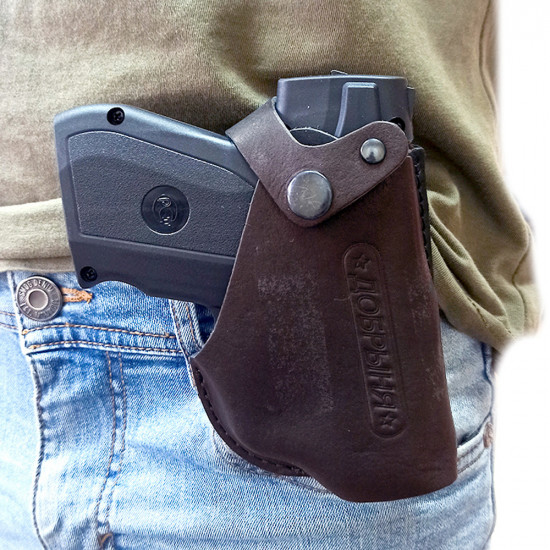 Кобура поясная со скобой для пистолета Добрыня, цвет шоколад