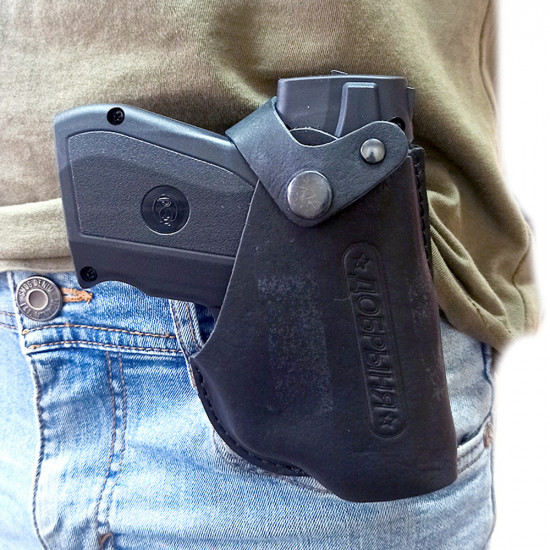 Кобура поясная со скобой для пистолета Добрыня, черная