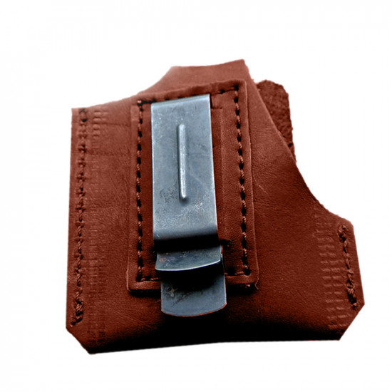 Кобура для Оберег аэрозольного пистолета поясная со скобой натуральная кожа, цвет коньяк