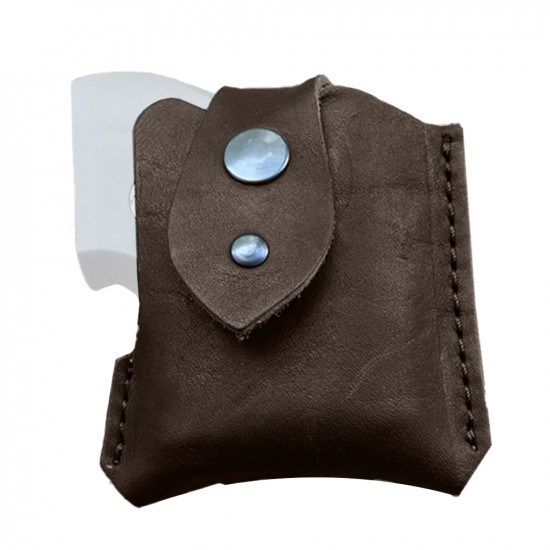 Кобура для Оберег аэрозольного пистолета поясная со скобой натуральная кожа, цвет шоколад