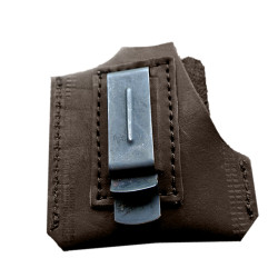 Кобура для Оберег аэрозольного пистолета поясная со скобой натуральная кожа, цвет шоколад