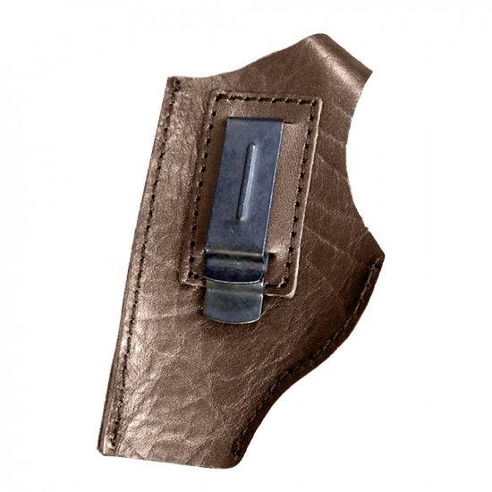 Кобура кожаная поясная для пистолета Макаров ПМ со скобой, цвет шоколад