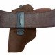 Кобура кожаная поясная для пистолета Макаров ПМ со скобой, цвет шоколад