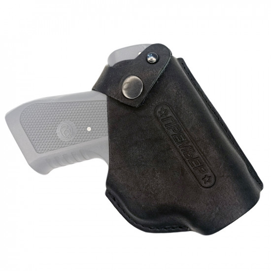 Кобура для пистолета Премьер поясная со скобой натуральная кожа, черная