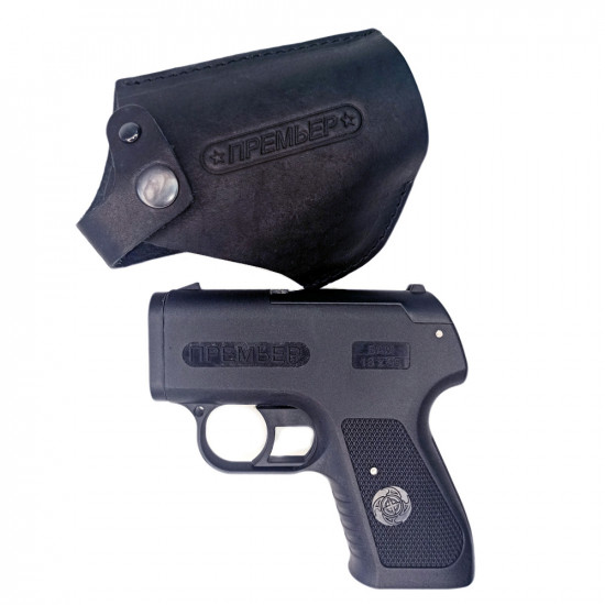 Кобура для пистолета Премьер поясная со скобой натуральная кожа, черная