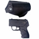 Кобура для Премьер-4 аэрозольного пистолета поясная со скобой натуральная кожа, черная