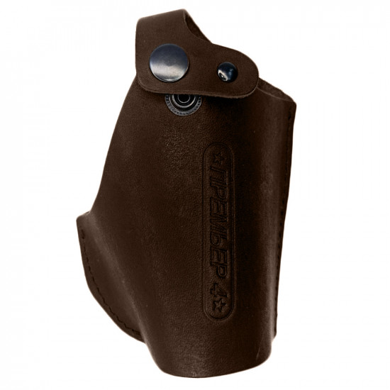 Кобура для Премьер-4 аэрозольного пистолета поясная со скобой натуральная кожа, цвет шоколад