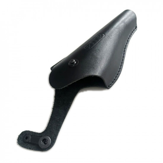 Кобура кожаная поясная на ремень для пистолета "ТТ" с металлической скобой, черная