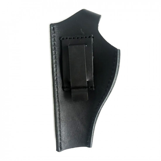 Кобура кожаная поясная на ремень для пистолета "ТТ" с металлической скобой, черная