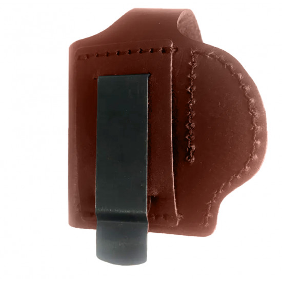 Кобура кожаная поясная для пистолета Удар со скобой, цвет коньяк