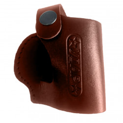 Кобура кожаная поясная для пистолета Удар со скобой, цвет коньяк