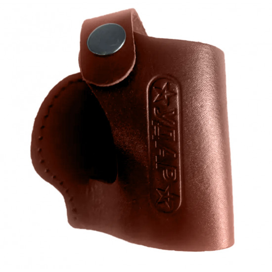 Кобура кожаная поясная для пистолета Удар со скобой, цвет коньяк