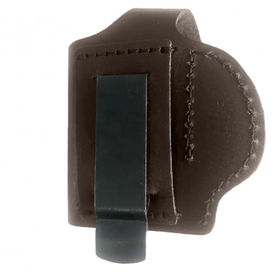 Кобура кожаная поясная для пистолета Удар со скобой, цвет шоколад