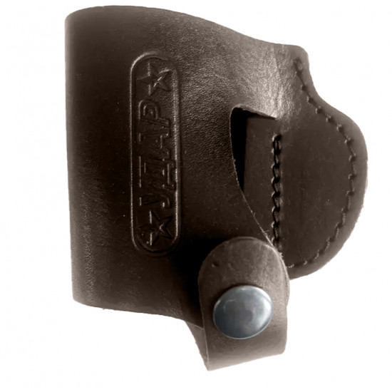 Кобура кожаная поясная для пистолета Удар со скобой, цвет шоколад