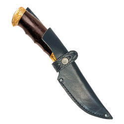 Ножны для ножа с длинной клинка 12 см европейского типа кожаные цвет черный